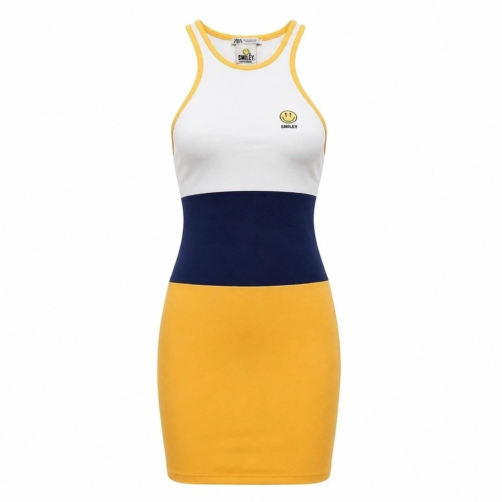 100% Authentic ZARA Smiley Happy Collection Cotton Dress Size: S